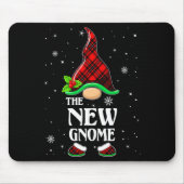 New Gnome Red Plaid Matching Family Christmas Paja Mousepad (Vorne)