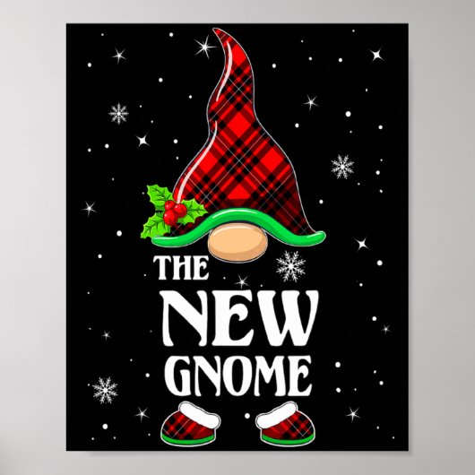 New Gnome Red Plaid Matching Family Christmas Paja Poster (Vorne)