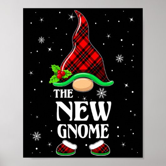 New Gnome Red Plaid Matching Family Christmas Paja Poster (Vorne)