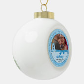 New GodElleys Blue Gingham Baby Monogram A Keramik Kugel-Ornament (Links)