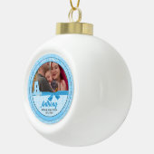 New GodElleys Blue Gingham Baby Monogram A Keramik Kugel-Ornament (Rechts)