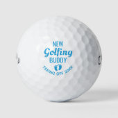 New Golfing Buddy, Custom Baby Boy Ankündigung Golfball (Vorderseite)
