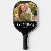 New Grandma Established Custom Name Year Photo Pickleball Schläger (Rückseite)