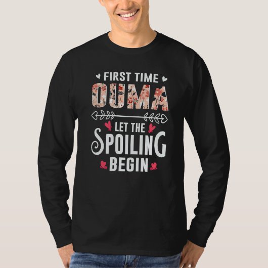 New Grandma First Time Ouma Let The Spoiling Begin T-Shirt (Vorderseite)