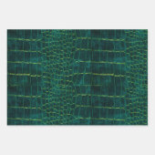 New! Green Faux Leather Geschenkpapier Set (Vorderseite 3)