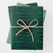 New! Green Faux Leather Geschenkpapier Set (Beispiel)