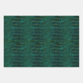 New! Green Faux Leather Geschenkpapier Set (Vorderseite)