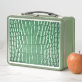 New! Green Faux Leather Metall Brotdose (Beispiel)