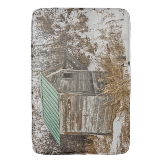 New Green Metal Roof on Outhouse Badematte (Vorderseite Vertikal)