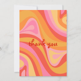 New Groove Retro Abstrakt Pink Orange Vielen Dank Einladung