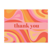 New Groove Retro Abstrakt Pink Orange Vielen Dank