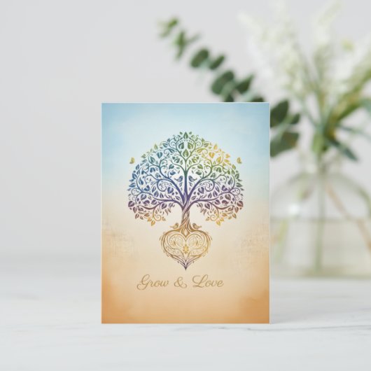 New Grow and love design Postkarte (Stehend Vorderseite)