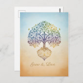 New Grow and love design Postkarte (Vorne/Hinten)