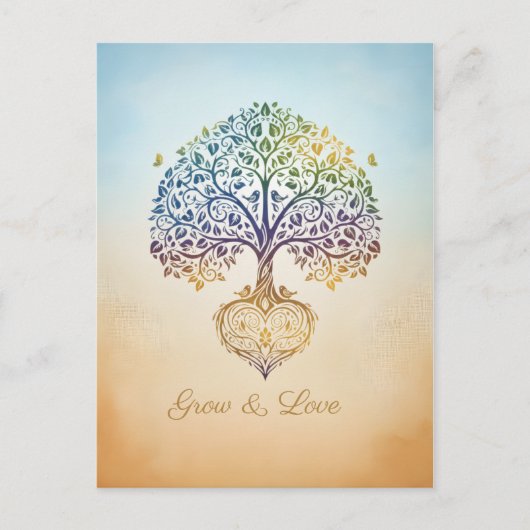 New Grow and love design Postkarte (Vorderseite)