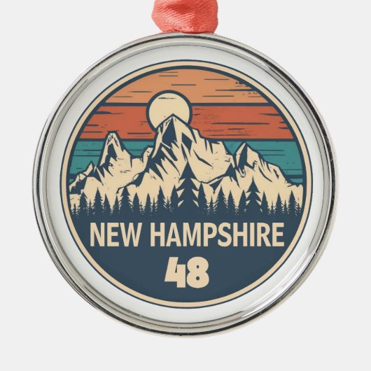 New Hampshire 48 Sunset Ornament Aus Metall (Vorne)
