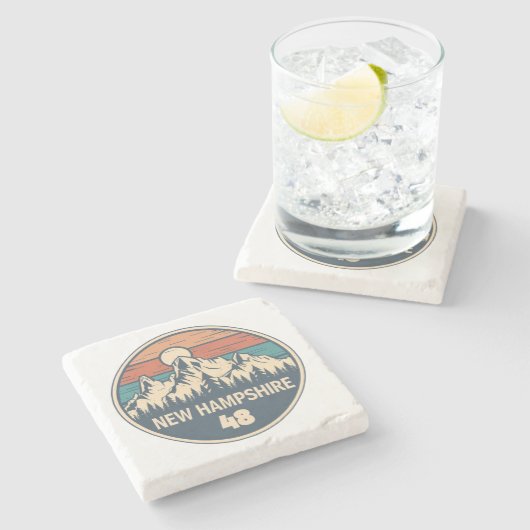 New Hampshire 48 Sunset Steinuntersetzer (Seitenansicht)