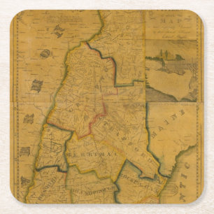 New Hampshire 4 Rechteckiger Pappuntersetzer