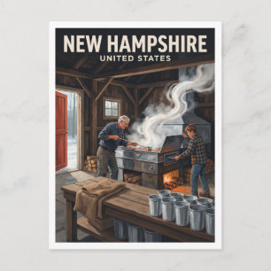 New Hampshire Ahornsaftherstellungssaison Plymouth Postkarte