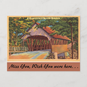New Hampshire, alte überdachte Brücke, White Mount Postkarte