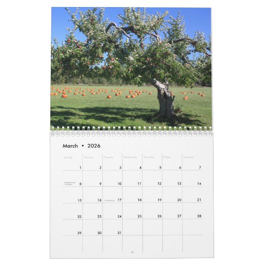 New Hampshire Apple Orchards Calendar Kalender (Mär 2026)
