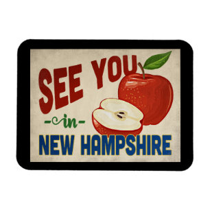 New Hampshire Apple - Vintage Travel Magnet
