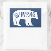 New Hampshire Bear Rechteckiger Aufkleber (Tasche)