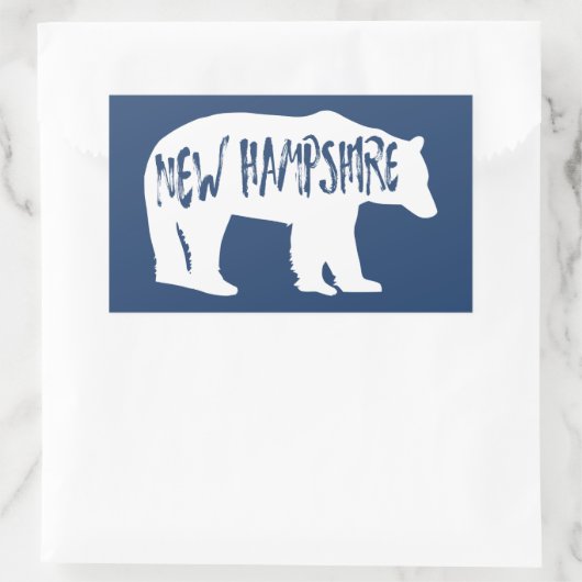 New Hampshire Bear Rechteckiger Aufkleber (Tasche)