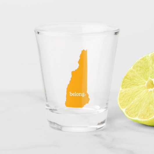 New Hampshire Belong Staat Map Schnapsglas (Vorderseite)