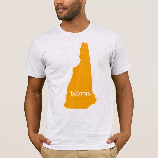 New Hampshire Belong Staat Map T-Shirt (Vorderseite)