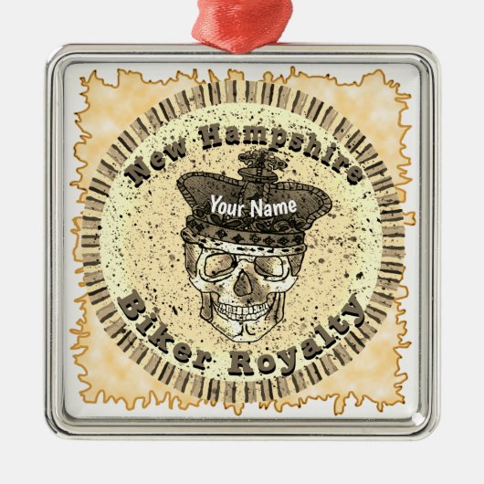 New Hampshire Biker Ornament Aus Metall (Vorne)