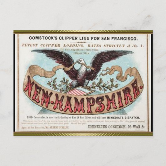 New Hampshire Clipper Sailing Postkarte (Vorderseite)