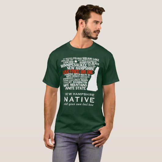 New Hampshire Eingeboren-lebhaftfreies oder die T-Shirt (Vorne ganz)