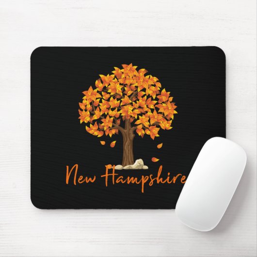New Hampshire Fall Foliage Autumn Rustic Maple Oak Mousepad (Mit Mouse)