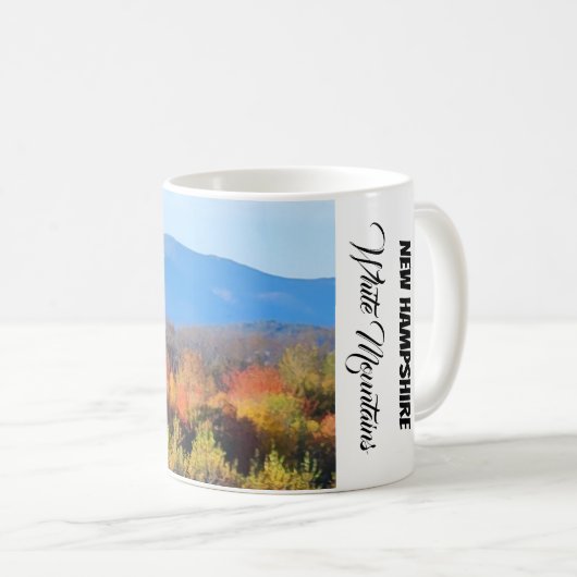 New Hampshire Fall White Berge Kaffeetasse (VorderseiteRechts)
