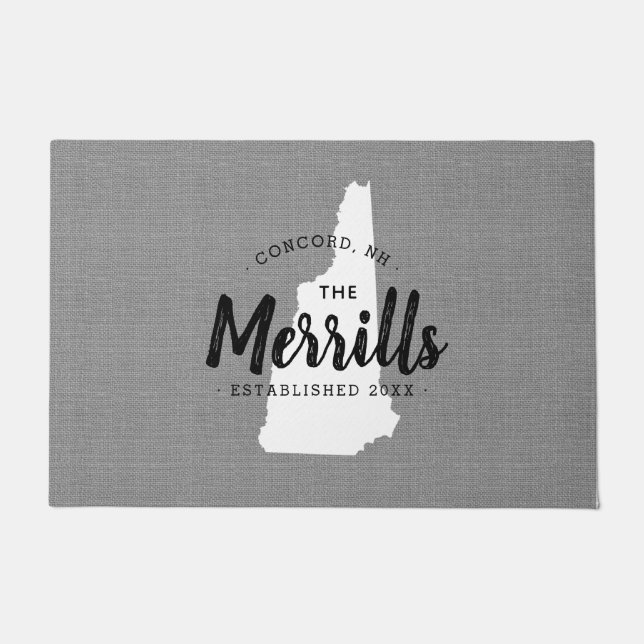 New Hampshire Family Monogram Staat Doormat Fußmatte (Vorderseite)