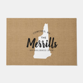 New Hampshire Family Monogram Staat Doormat Fußmatte