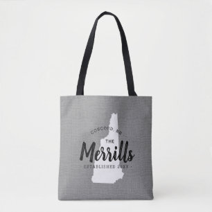 New Hampshire Family Monogram Staat Tote Bag Tasche