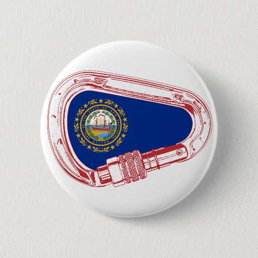 New Hampshire Flag Klettersteig Carabiner Button (Vorderseite)