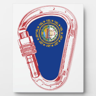 New Hampshire Flag Klettersteig Carabiner Fotoplatte