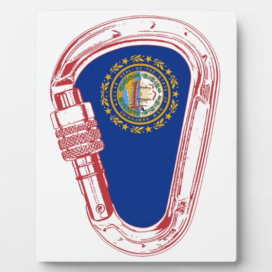 New Hampshire Flag Klettersteig Carabiner Fotoplatte (Vorderseite)