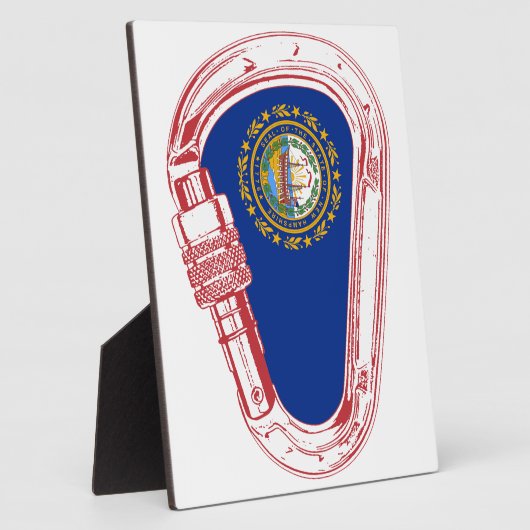 New Hampshire Flag Klettersteig Carabiner Fotoplatte (Seite)