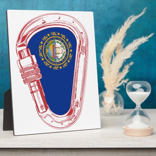 New Hampshire Flag Klettersteig Carabiner Fotoplatte (Seite)