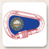 New Hampshire Flag Klettersteig Carabiner Getränkeuntersetzer (Vorderseite)