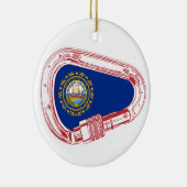 New Hampshire Flag Klettersteig Carabiner Keramik Ornament (Rechts)