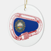 New Hampshire Flag Klettersteig Carabiner Keramik Ornament (Links)