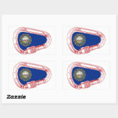 New Hampshire Flag Klettersteig Carabiner Rechteckiger Aufkleber (Blatt)