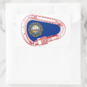 New Hampshire Flag Klettersteig Carabiner Rechteckiger Aufkleber (Tasche)
