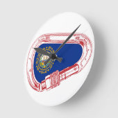 New Hampshire Flag Klettersteig Carabiner Runde Wanduhr (Winkel)