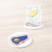 New Hampshire Flag Klettersteig Carabiner Sandstein Untersetzer (Seite)