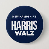 New Hampshire für Harris Walz Button (Vorderseite)